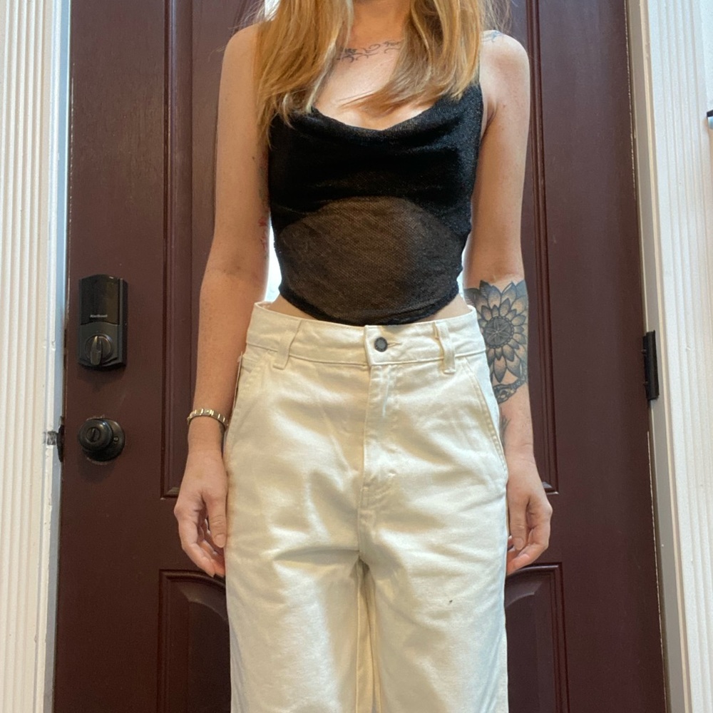 Urban Outfitters Cropped Black Mesh Top